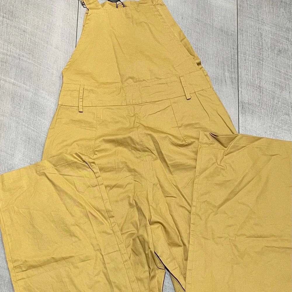 Nasty Gal Mustard Yellow Wide-Leg Overalls - Picture 7 of 11
